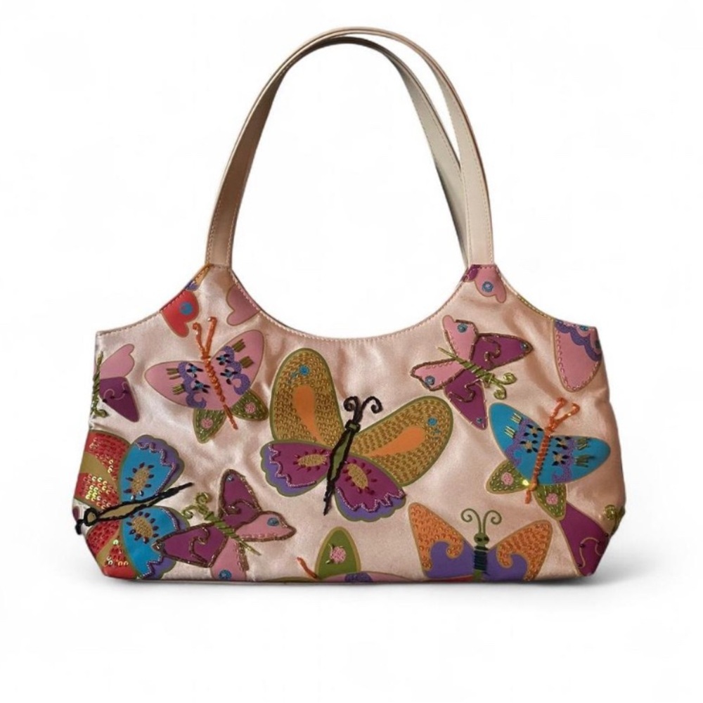 Y2K Multicolour Beaded Butterfly Shoulder Bag